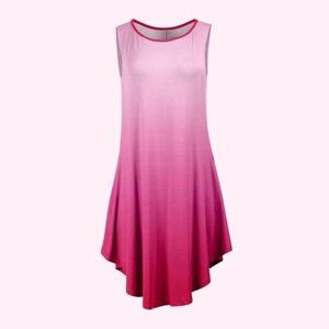 Lily Pink & Rose Ombré Curved-Hem Sleeveless Dress